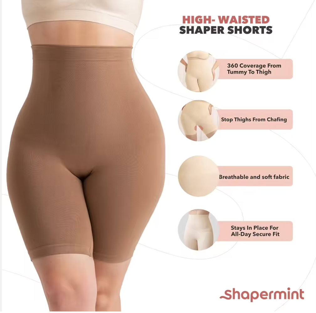High-Waisted Seamless Shapewear Shorts – Tummy Control & Thigh Slimming