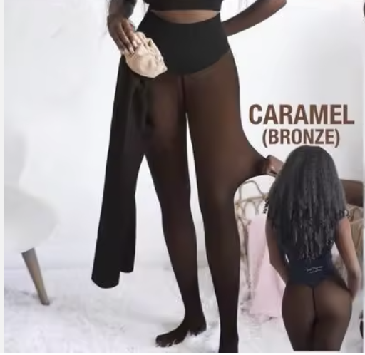 Sheer Fleece-Lined Tights for Women – Skin Tone Illusion Warm Pantyhose (Vanilla to Espresso)