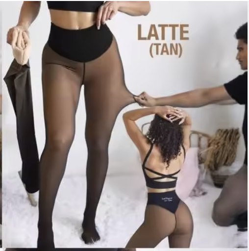 Sheer Fleece-Lined Tights for Women – Skin Tone Illusion Warm Pantyhose (Vanilla to Espresso)