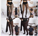 Sheer Fleece-Lined Tights for Women – Skin Tone Illusion Warm Pantyhose (Vanilla to Espresso)