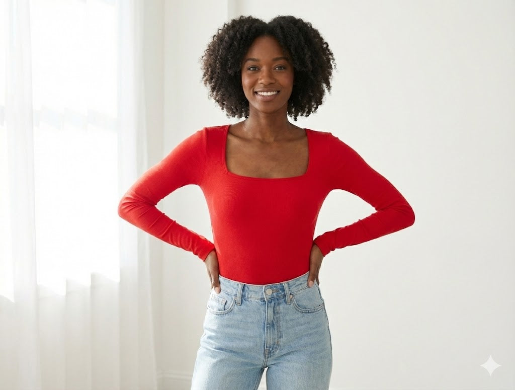 Sculpting Square Neck Bodysuit for Women – Soft Stretch Shaping Bodysuit - Designed to flatter every body.